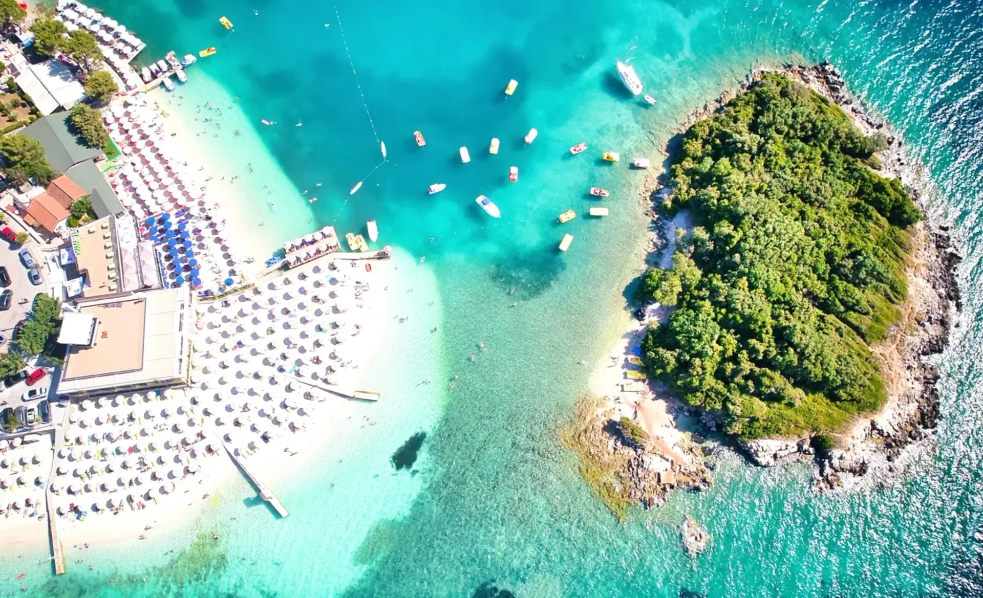 Ksamil beach turquoise waters